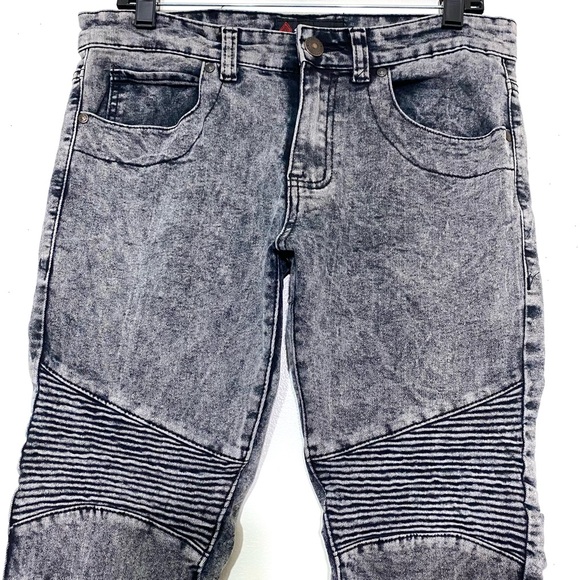 Swiss Cross skinny fit jeans GRAY distressed 5 pocket size 30/32L relaxed denim - Picture 2 of 11